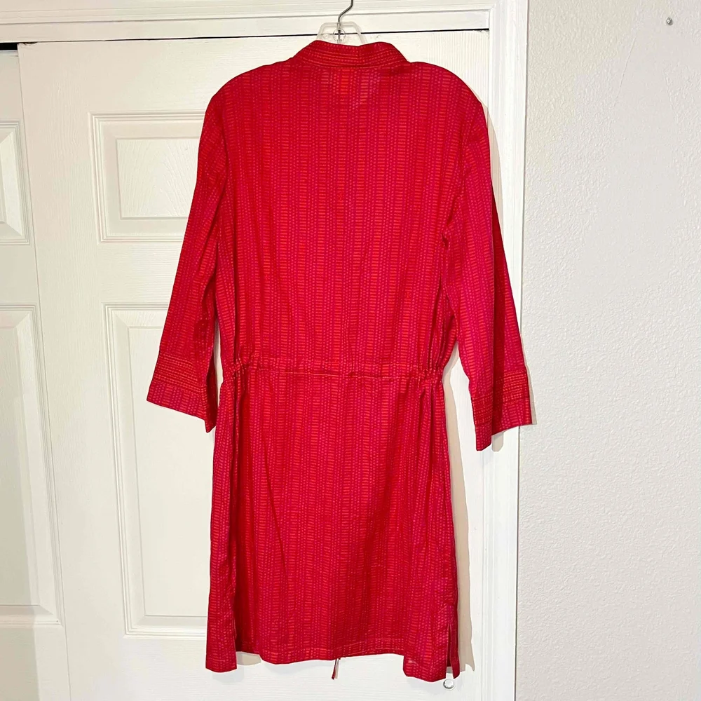Tory Burch Womens Tunic Dress Tie-Waist Hook Front Cover Up Beach Summer Large